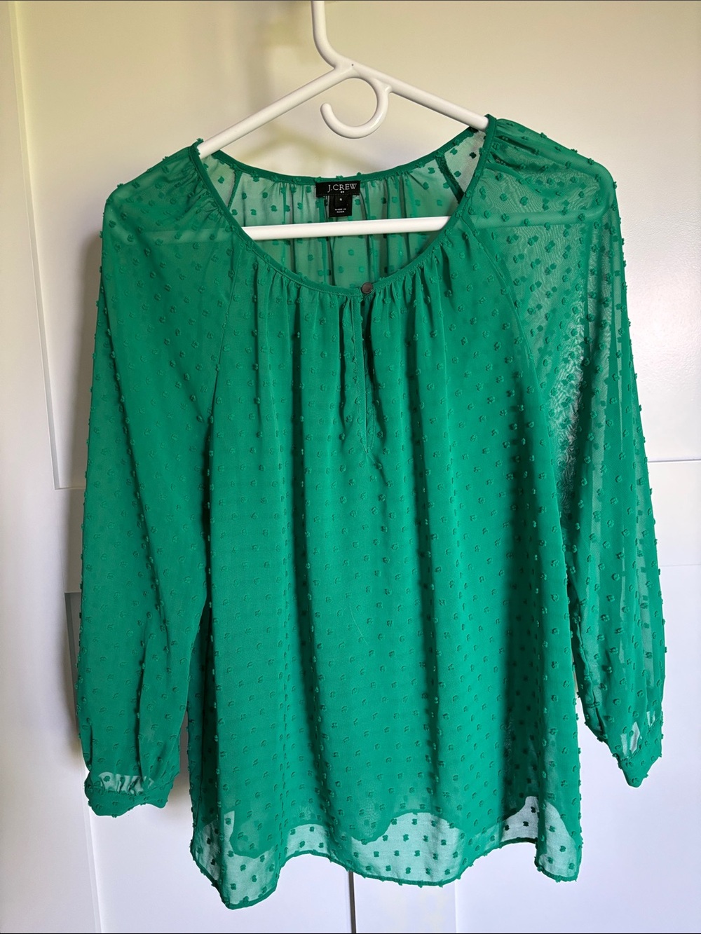 J. Crew slip dot blouse